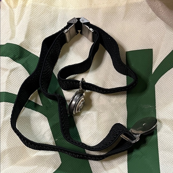 Unique Vintage Black Belt with Silver Accent